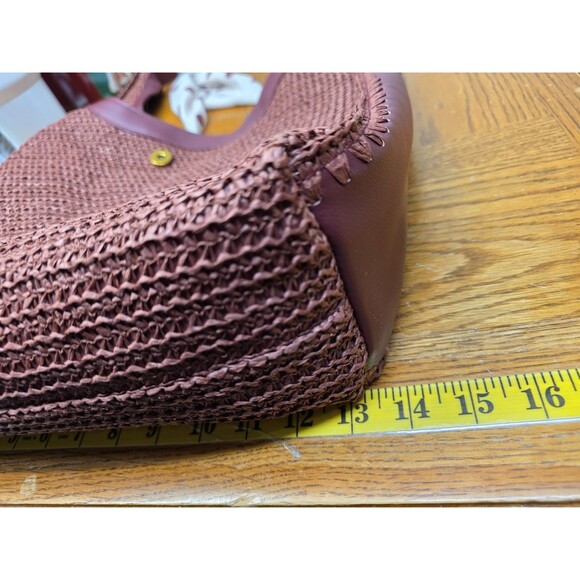 LIANNA Rust Slouchy Bag Charms Shoulder Handbag – Steve Madden Steve Madden Burgundy Rust Woven Hobo Shoulder Bag with Scarf Accent W/Wallet main image 1